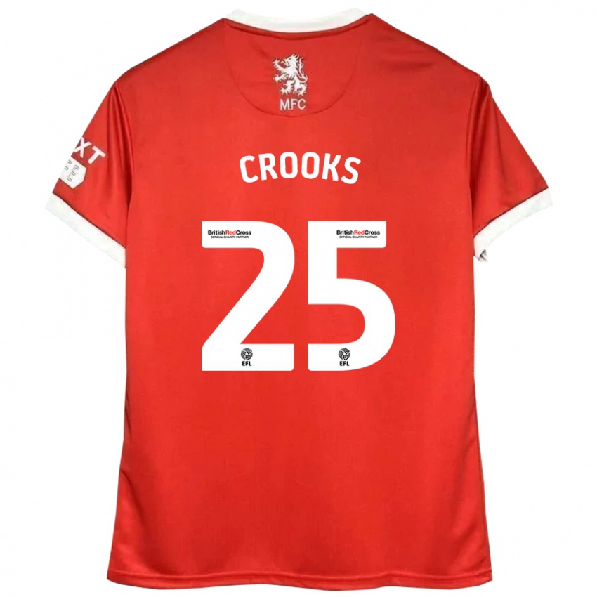 Niño Camiseta Matt Crooks #25 Rojo Blanco 1ª Equipación 2024/25 La Camisa México