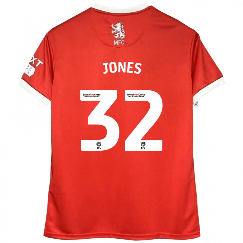 Niño Camiseta Jamie Jones #32 Rojo Blanco 1ª Equipación 2024/25 La Camisa México