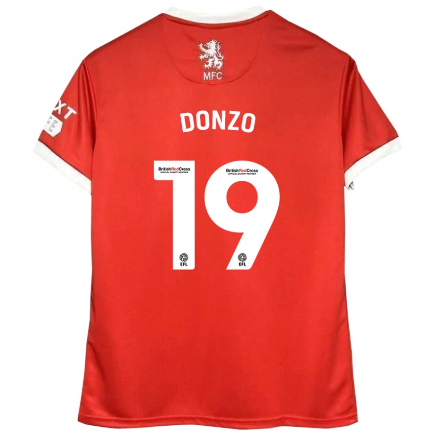 Niño Camiseta Jolie Donzo #19 Rojo Blanco 1ª Equipación 2024/25 La Camisa México