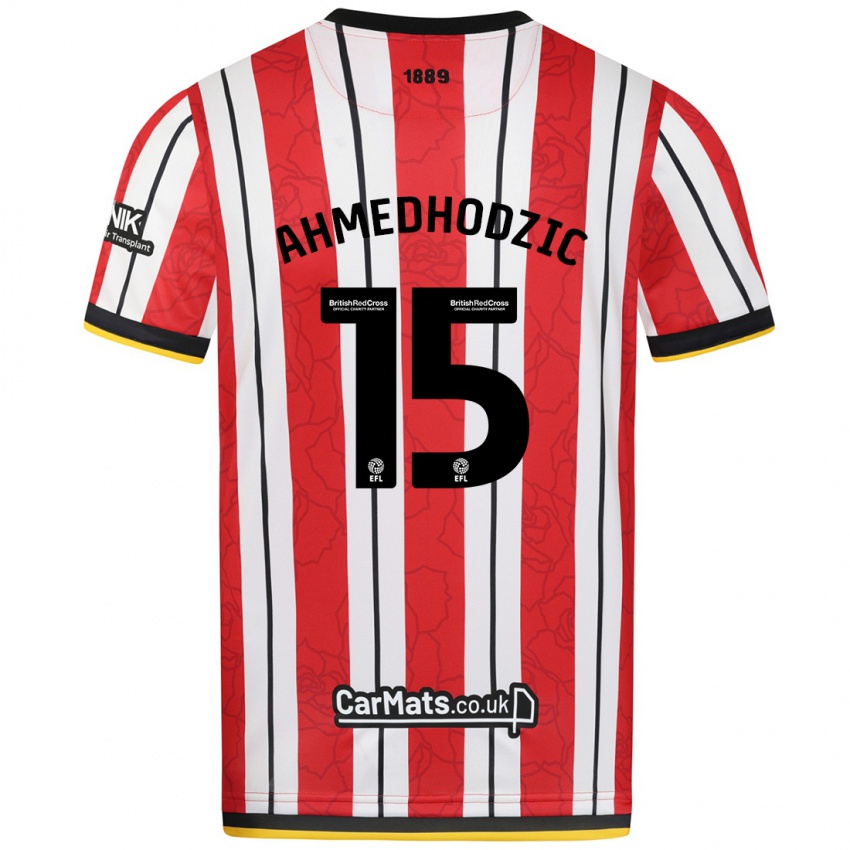 Niño Camiseta Anel Ahmedhodzic #15 Rojo Blanco Rayas 1ª Equipación 2024/25 La Camisa México