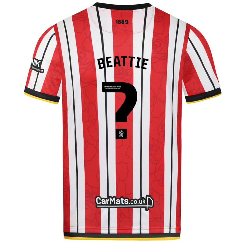 Niño Camiseta Jevan Beattie #0 Rojo Blanco Rayas 1ª Equipación 2024/25 La Camisa México