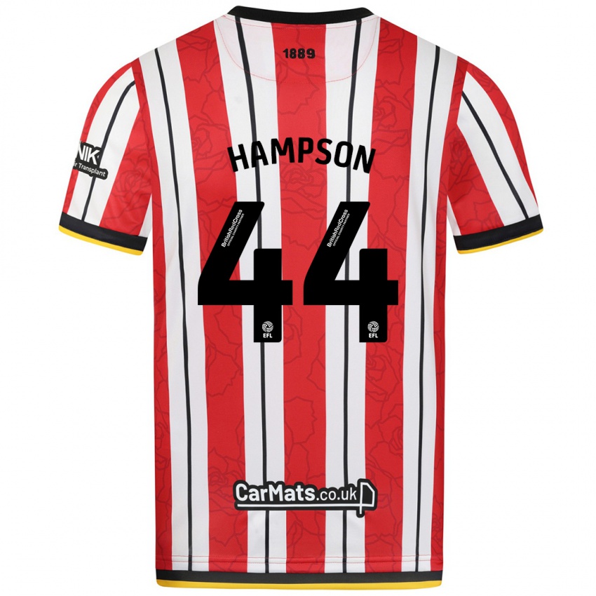 Niño Camiseta Owen Hampson #44 Rojo Blanco Rayas 1ª Equipación 2024/25 La Camisa México