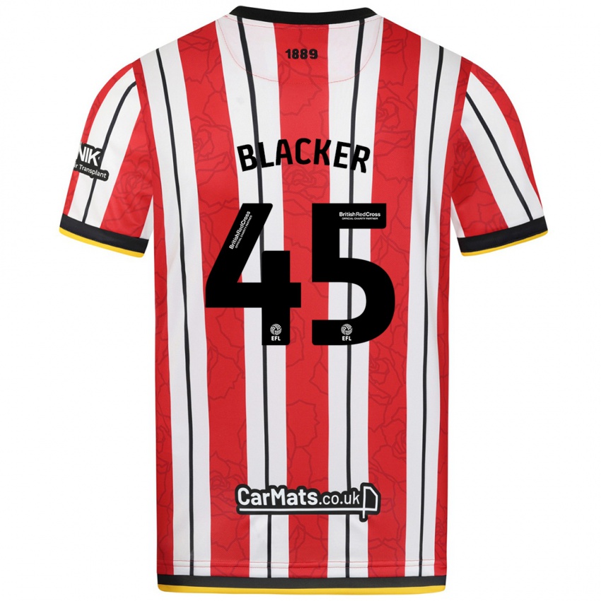 Niño Camiseta Billy Blacker #45 Rojo Blanco Rayas 1ª Equipación 2024/25 La Camisa México