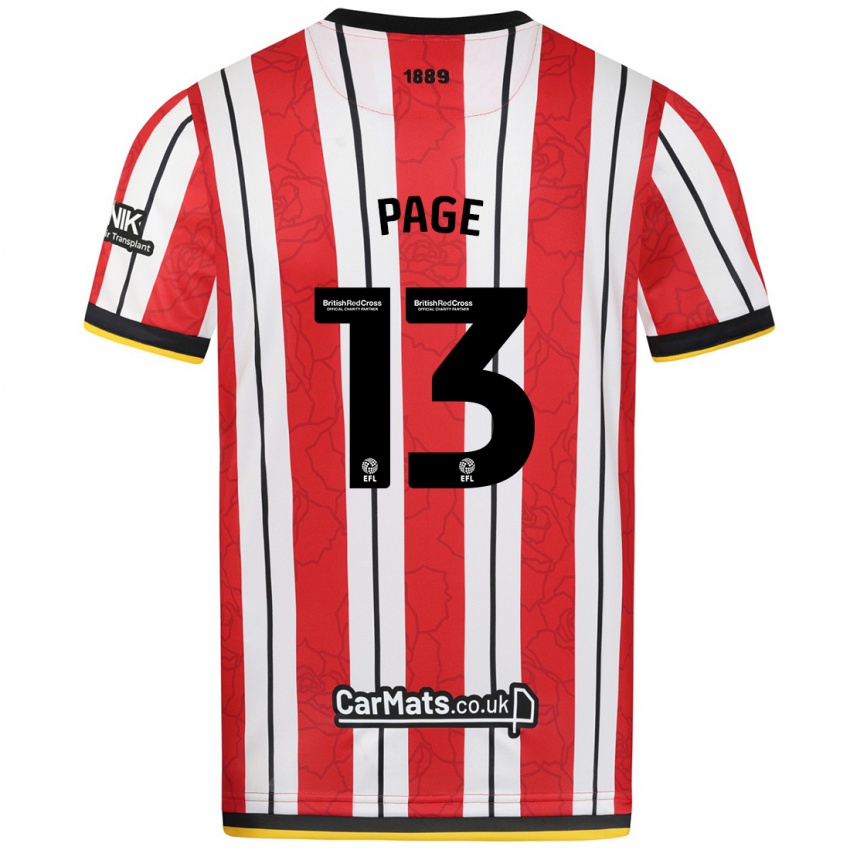 Niño Camiseta Olivia Page #13 Rojo Blanco Rayas 1ª Equipación 2024/25 La Camisa México