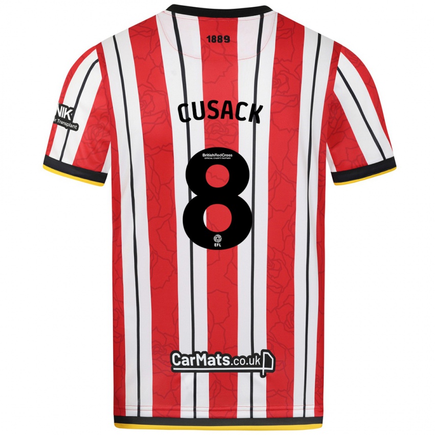 Niño Camiseta Maddy Cusack † #8 Rojo Blanco Rayas 1ª Equipación 2024/25 La Camisa México