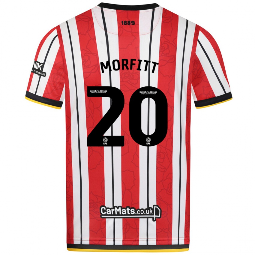 Niño Camiseta Izzy Morfitt #20 Rojo Blanco Rayas 1ª Equipación 2024/25 La Camisa México