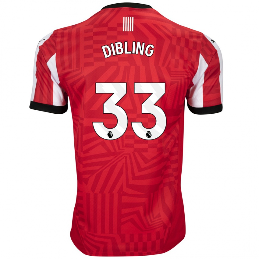 Niño Camiseta Tyler Dibling #33 Rojo Blanco 1ª Equipación 2024/25 La Camisa México