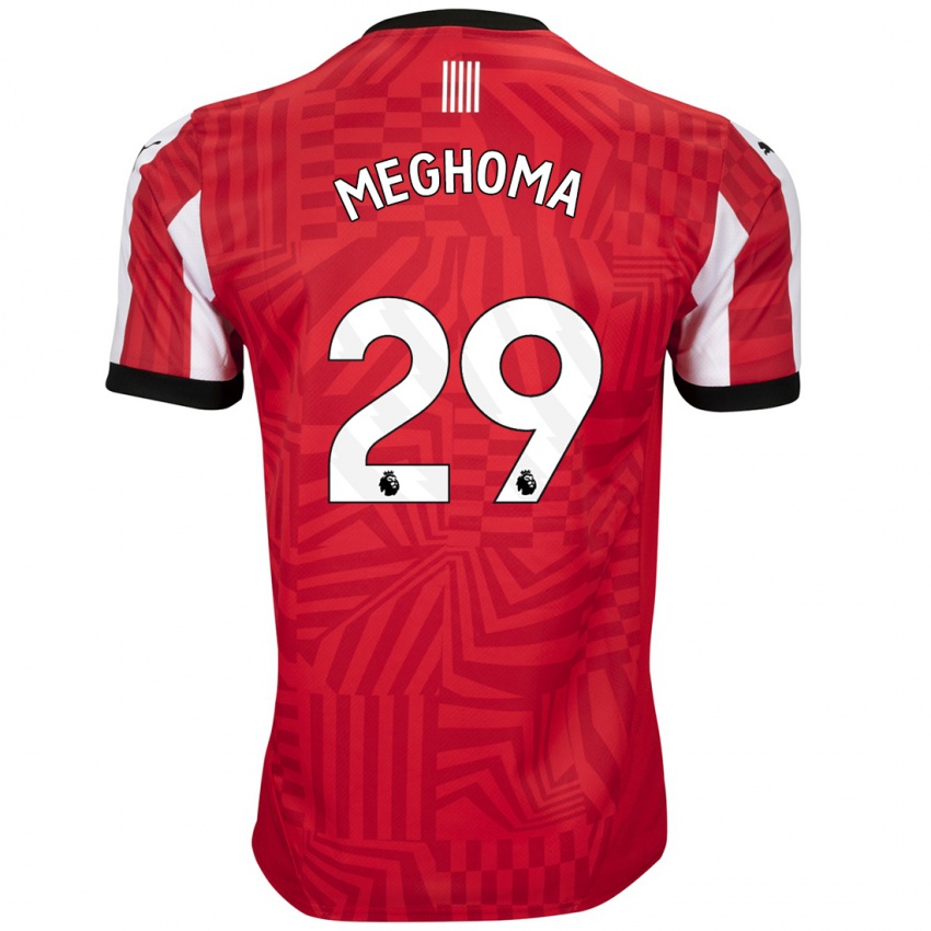 Niño Camiseta Jayden Meghoma #29 Rojo Blanco 1ª Equipación 2024/25 La Camisa México