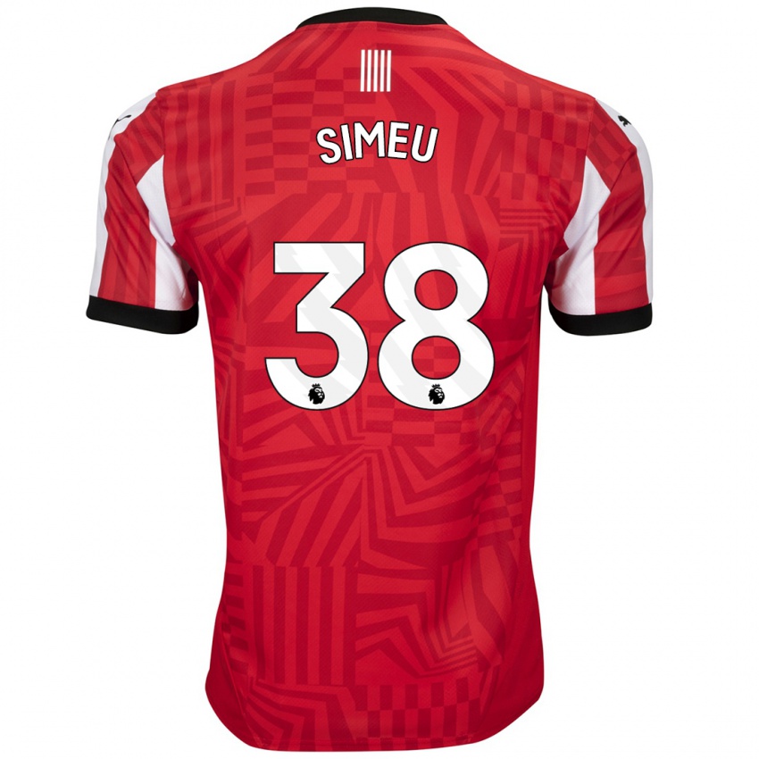 Niño Camiseta Dynel Simeu #38 Rojo Blanco 1ª Equipación 2024/25 La Camisa México