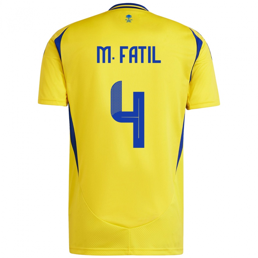 Niño Camiseta Mohammed Al-Fatil #4 Amarillo Azul 1ª Equipación 2024/25 La Camisa México