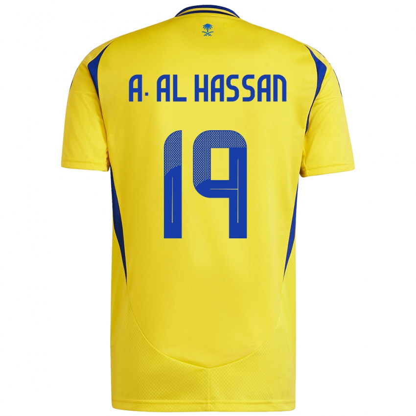 Niño Camiseta Ali Al-Hassan #19 Amarillo Azul 1ª Equipación 2024/25 La Camisa México