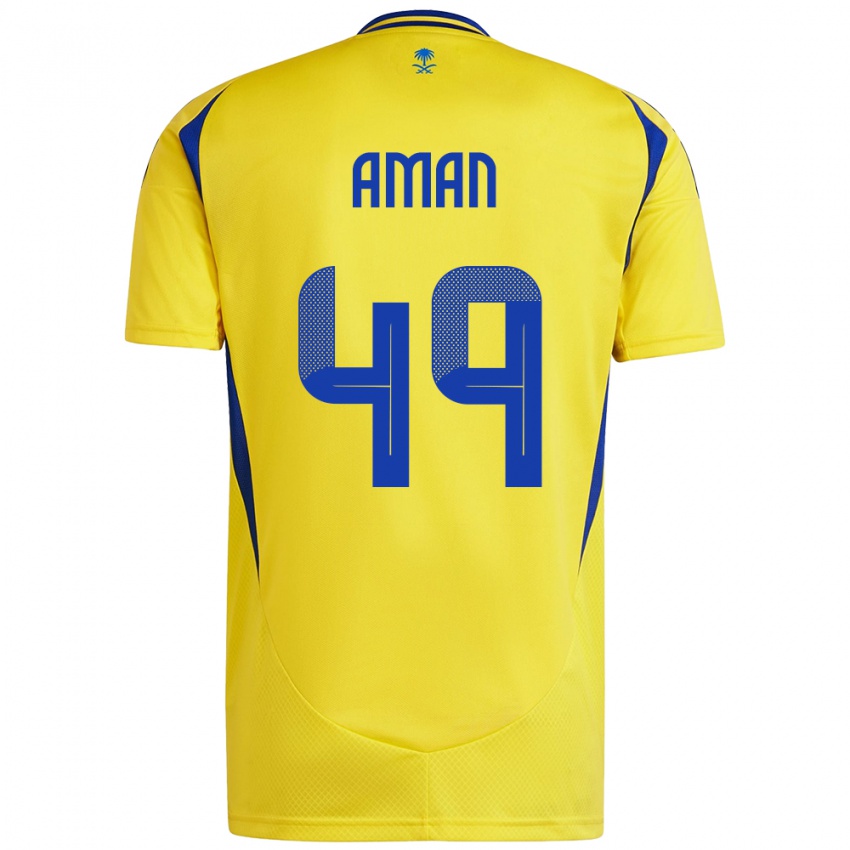 Niño Camiseta Awad Aman #49 Amarillo Azul 1ª Equipación 2024/25 La Camisa México