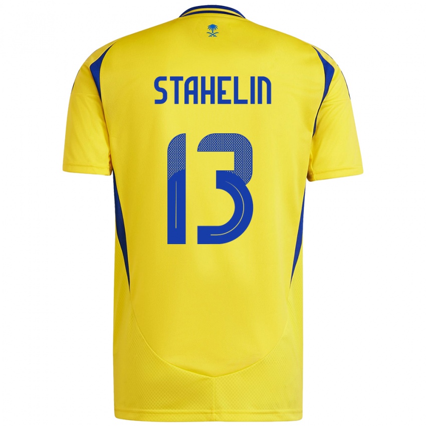 Niño Camiseta Izabela Stahelin #13 Amarillo Azul 1ª Equipación 2024/25 La Camisa México