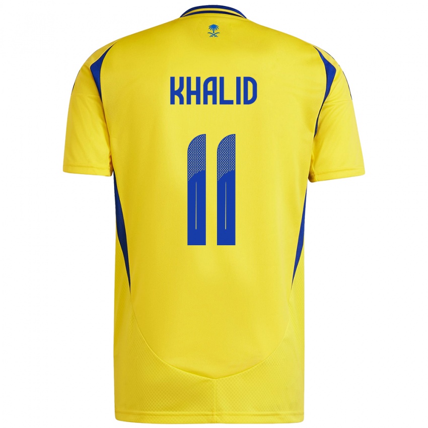 Niño Camiseta Khalid Al-Ghannam #11 Amarillo Azul 1ª Equipación 2024/25 La Camisa México