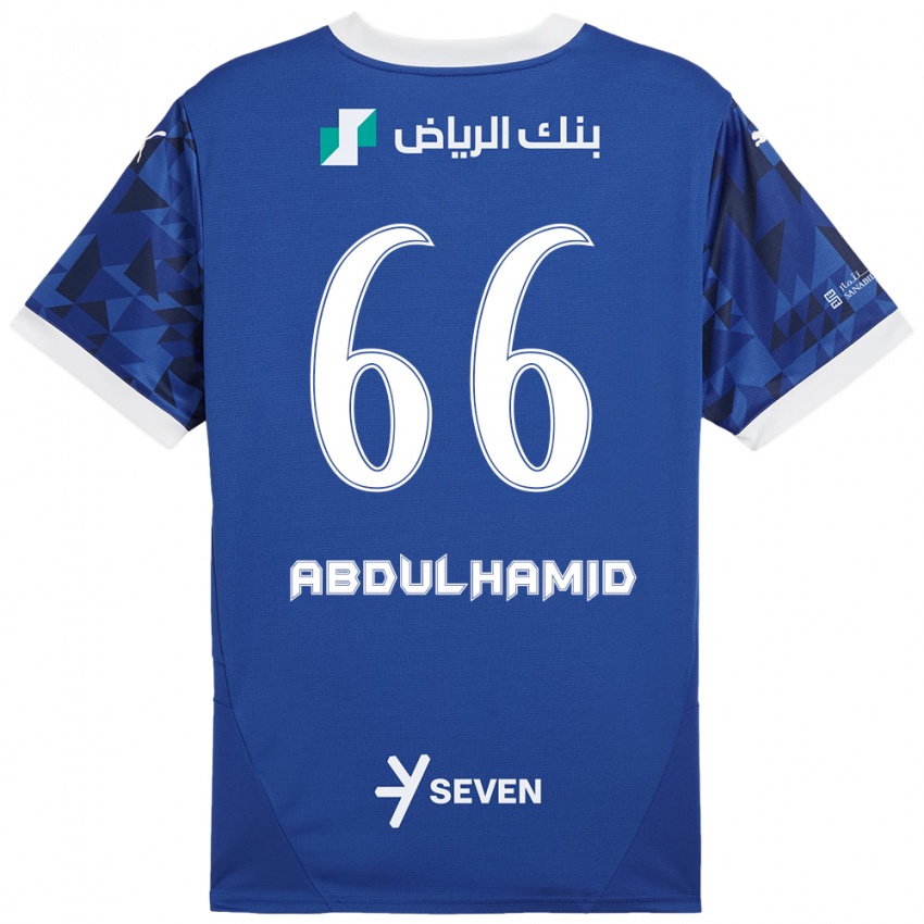 Niño Camiseta Saud Abdulhamid #66 Azul Oscuro Blanco 1ª Equipación 2024/25 La Camisa México