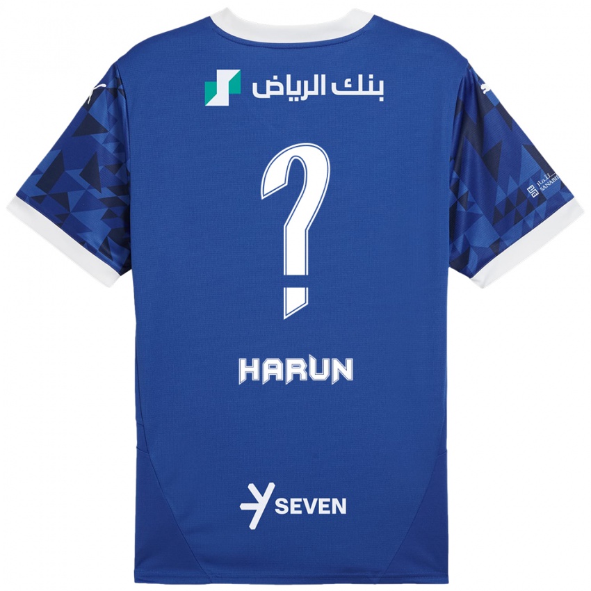 Niño Camiseta Saud Harun #0 Azul Oscuro Blanco 1ª Equipación 2024/25 La Camisa México