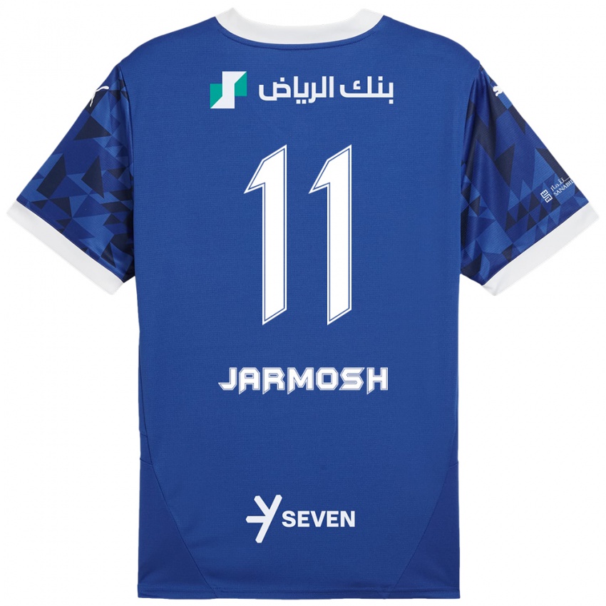 Niño Camiseta Abdulaziz Jarmosh #11 Azul Oscuro Blanco 1ª Equipación 2024/25 La Camisa México