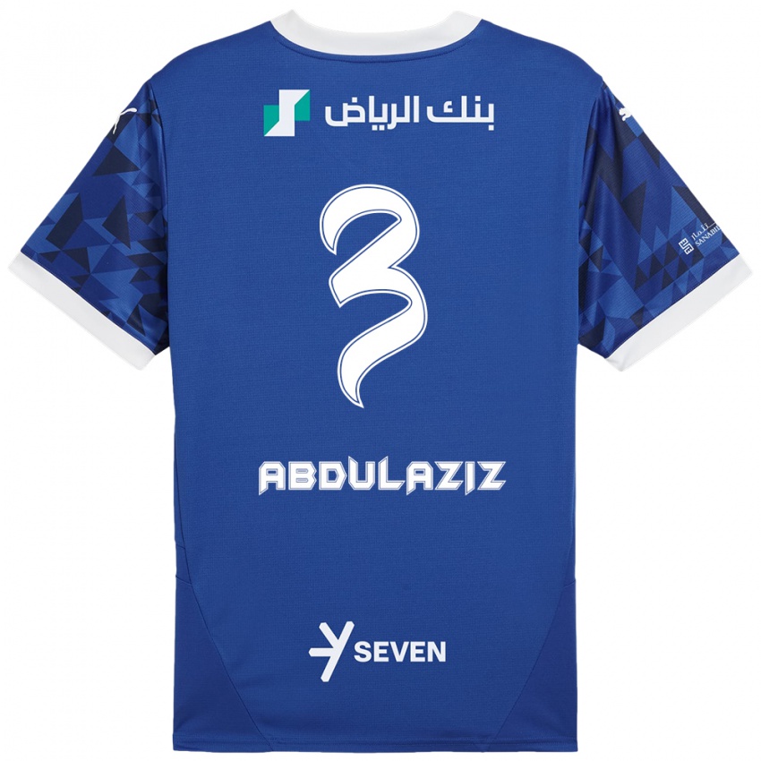 Niño Camiseta Al Jawhara Abdulaziz #3 Azul Oscuro Blanco 1ª Equipación 2024/25 La Camisa México