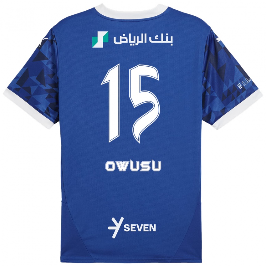 Niño Camiseta Mavis Owusu #15 Azul Oscuro Blanco 1ª Equipación 2024/25 La Camisa México