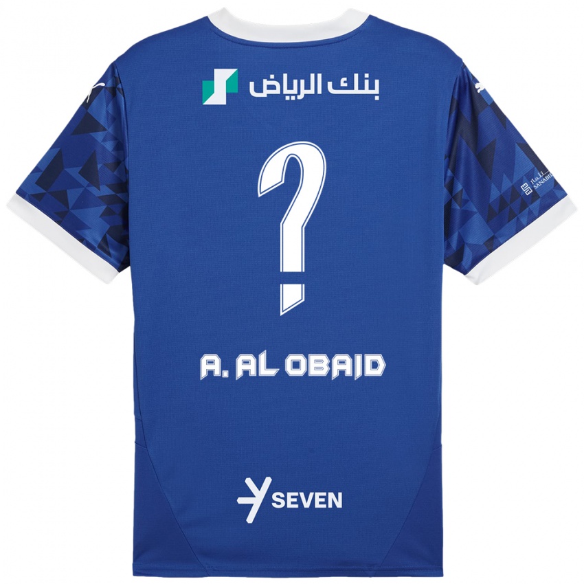 Niño Camiseta Abdulrahman Al-Obaid #0 Azul Oscuro Blanco 1ª Equipación 2024/25 La Camisa México