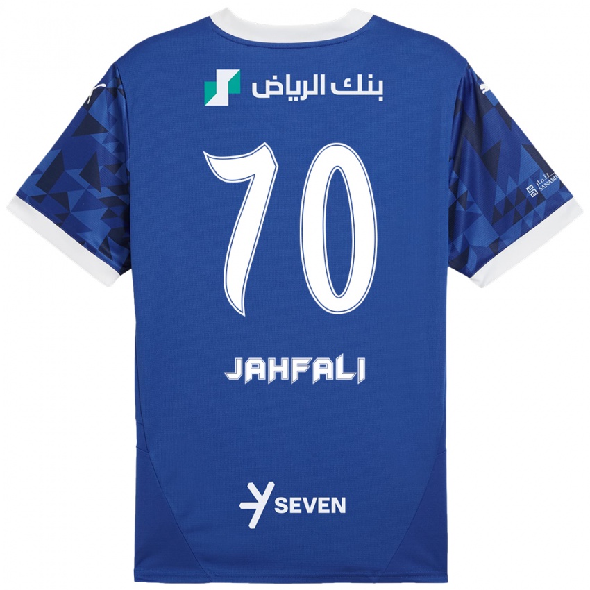 Niño Camiseta Mohammed Jahfali #70 Azul Oscuro Blanco 1ª Equipación 2024/25 La Camisa México