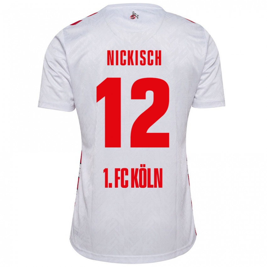 Niño Camiseta Jonas Nickisch #12 Blanco Rojo 1ª Equipación 2024/25 La Camisa México