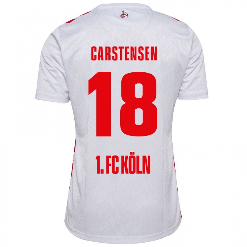 Niño Camiseta Rasmus Carstensen #18 Blanco Rojo 1ª Equipación 2024/25 La Camisa México