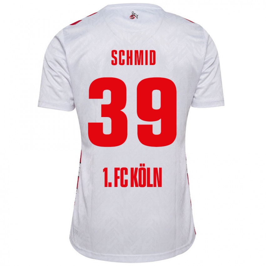 Niño Camiseta Maximilian Schmid #39 Blanco Rojo 1ª Equipación 2024/25 La Camisa México