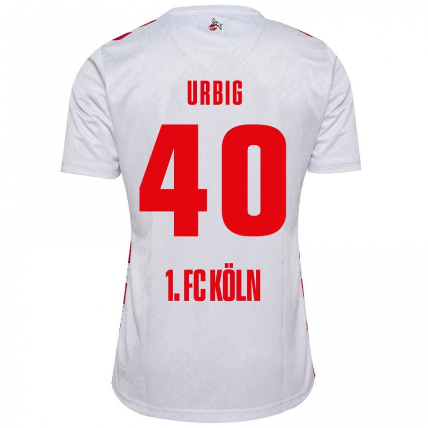 Niño Camiseta Jonas Urbig #40 Blanco Rojo 1ª Equipación 2024/25 La Camisa México