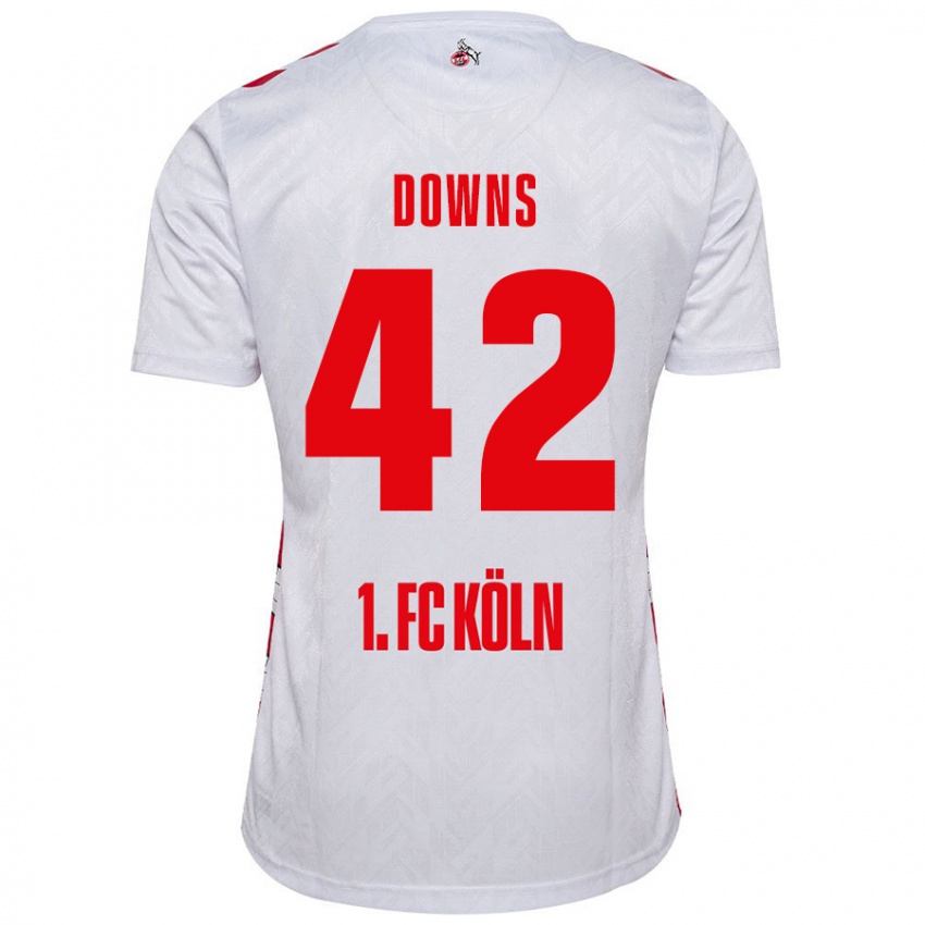 Niño Camiseta Damion Downs #42 Blanco Rojo 1ª Equipación 2024/25 La Camisa México