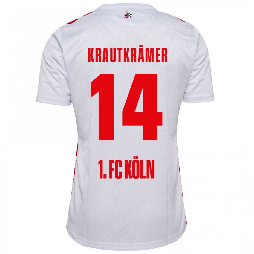 Niño Camiseta Jakob Krautkrämer #14 Blanco Rojo 1ª Equipación 2024/25 La Camisa México