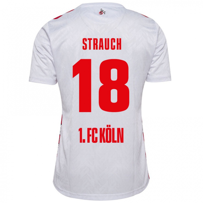 Niño Camiseta Georg Strauch #18 Blanco Rojo 1ª Equipación 2024/25 La Camisa México