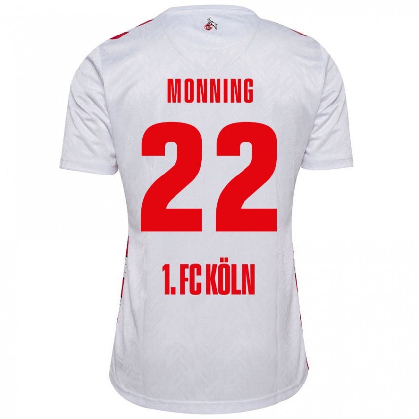 Niño Camiseta Marlon Monning #22 Blanco Rojo 1ª Equipación 2024/25 La Camisa México