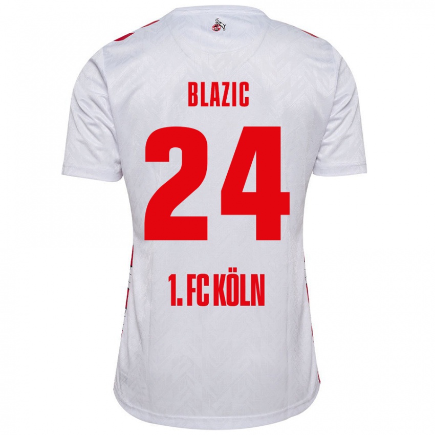 Niño Camiseta Alessandro Blazic #24 Blanco Rojo 1ª Equipación 2024/25 La Camisa México