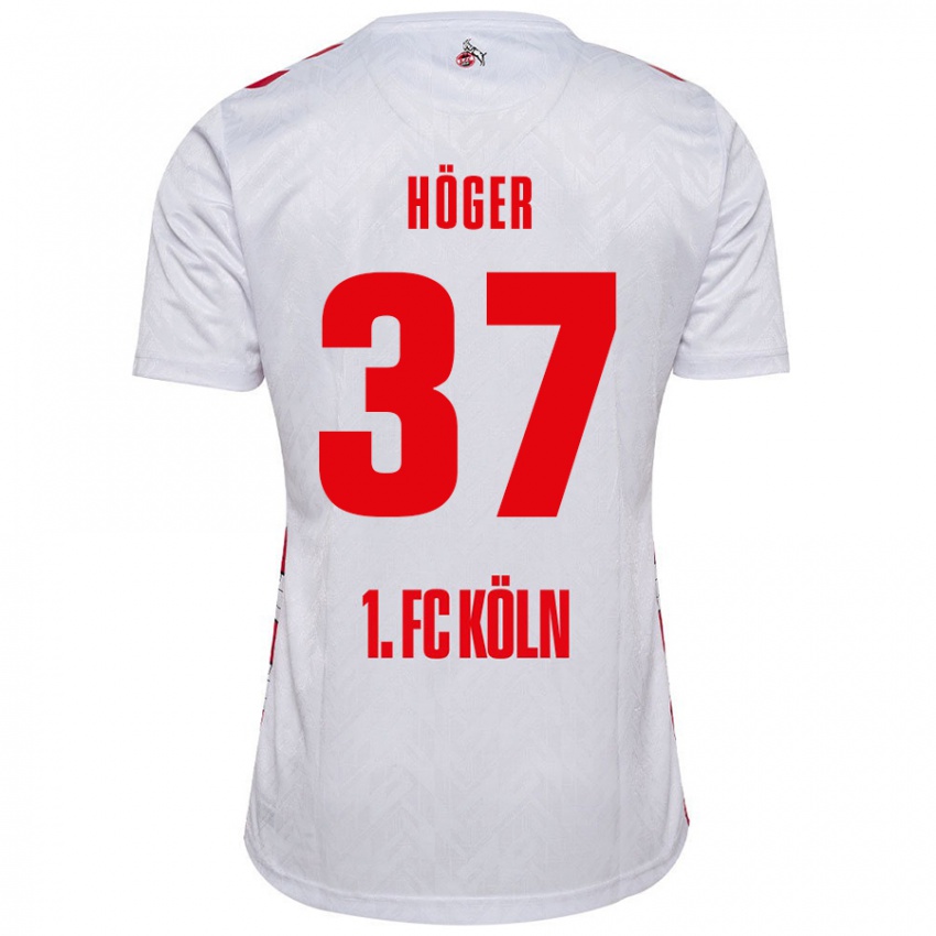 Niño Camiseta Marco Höger #37 Blanco Rojo 1ª Equipación 2024/25 La Camisa México