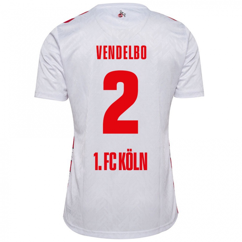 Niño Camiseta Sofie Vendelbo #2 Blanco Rojo 1ª Equipación 2024/25 La Camisa México