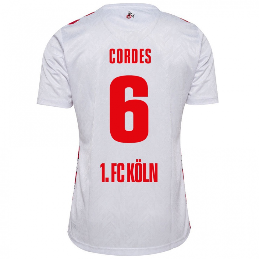 Niño Camiseta Lotta Cordes #6 Blanco Rojo 1ª Equipación 2024/25 La Camisa México