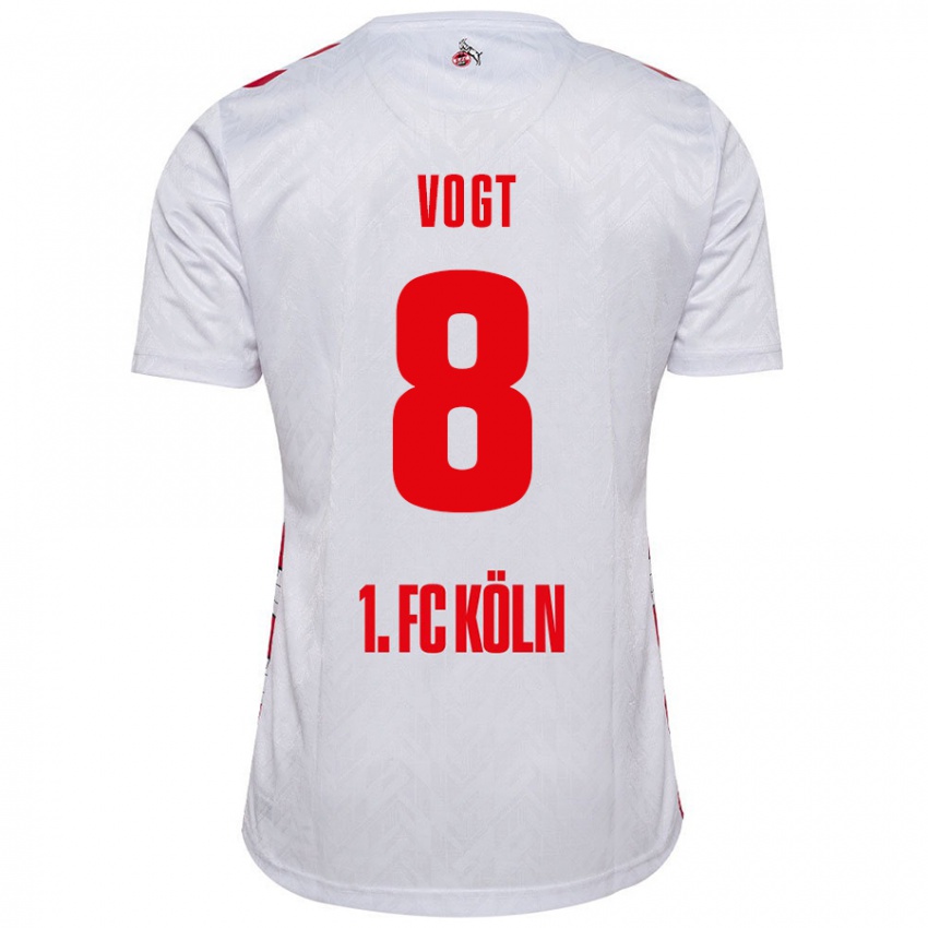 Niño Camiseta Laura Vogt #8 Blanco Rojo 1ª Equipación 2024/25 La Camisa México