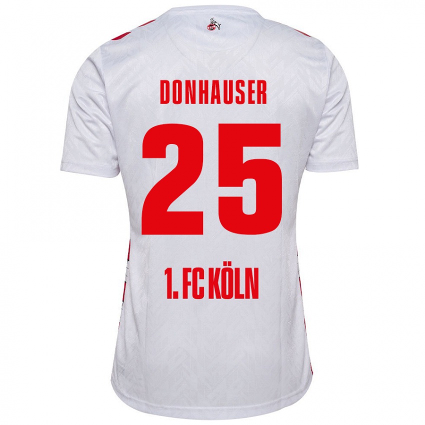 Niño Camiseta Laura Donhauser #25 Blanco Rojo 1ª Equipación 2024/25 La Camisa México