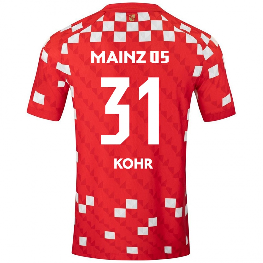 Niño Camiseta Dominik Kohr #31 Blanco Rojo 1ª Equipación 2024/25 La Camisa México