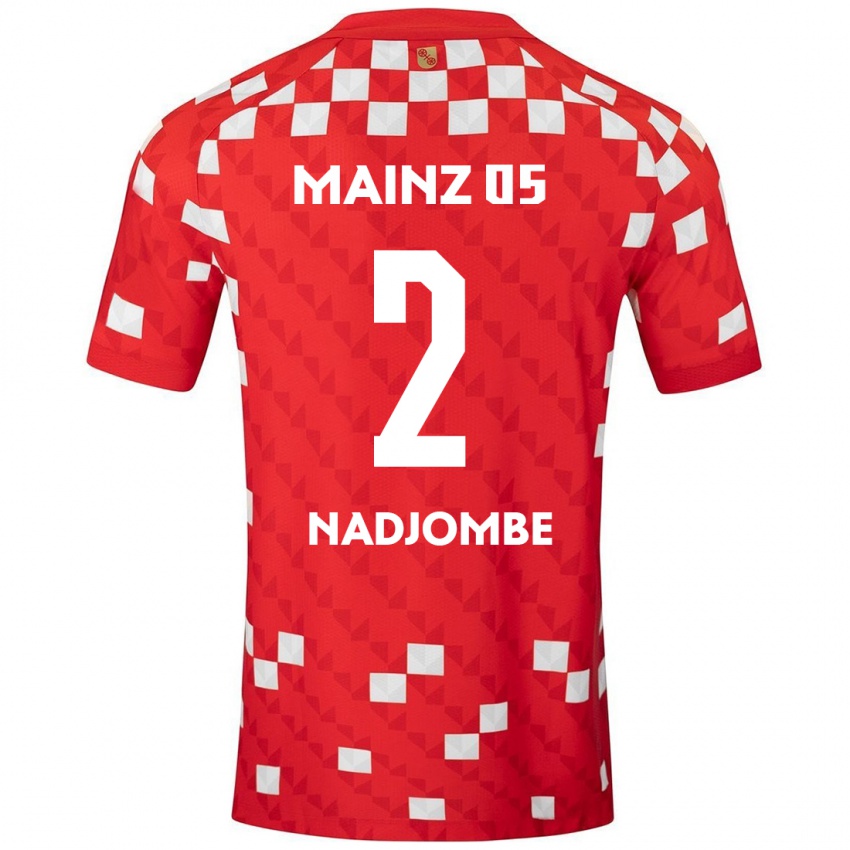 Niño Camiseta Jean-Marie Nadjombe #2 Blanco Rojo 1ª Equipación 2024/25 La Camisa México