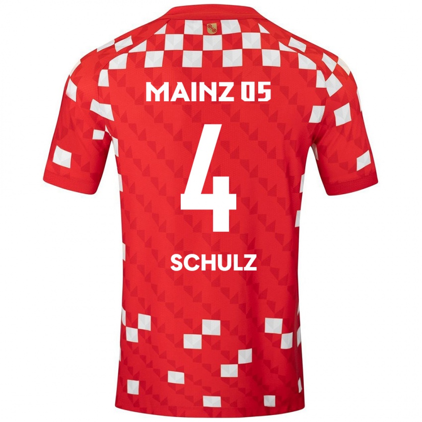 Niño Camiseta Philipp Schulz #4 Blanco Rojo 1ª Equipación 2024/25 La Camisa México