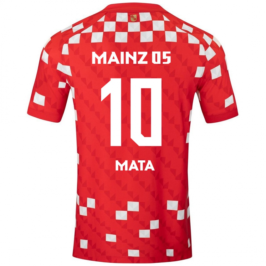 Niño Camiseta Ken Mata #10 Blanco Rojo 1ª Equipación 2024/25 La Camisa México