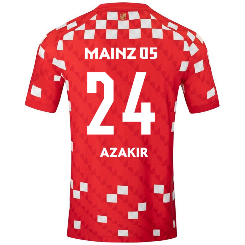 Niño Camiseta Dennis Azakir #24 Blanco Rojo 1ª Equipación 2024/25 La Camisa México