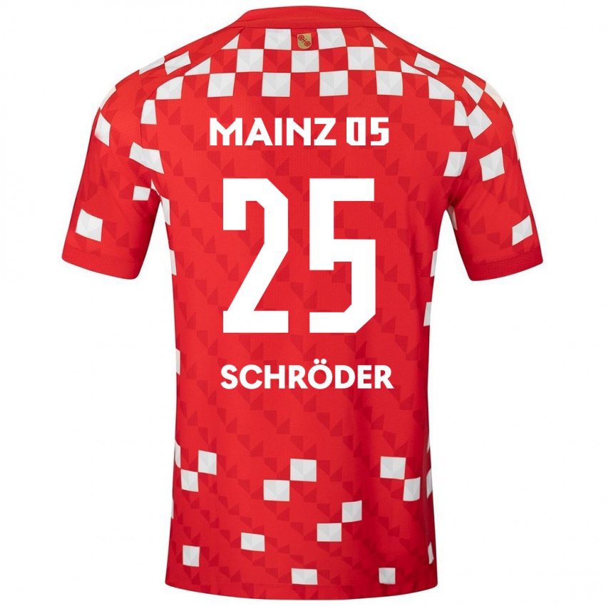 Niño Camiseta Maxim Schröder #25 Blanco Rojo 1ª Equipación 2024/25 La Camisa México