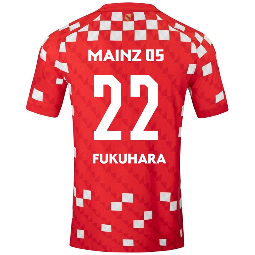 Niño Camiseta Yuuka Fukuhara #22 Blanco Rojo 1ª Equipación 2024/25 La Camisa México