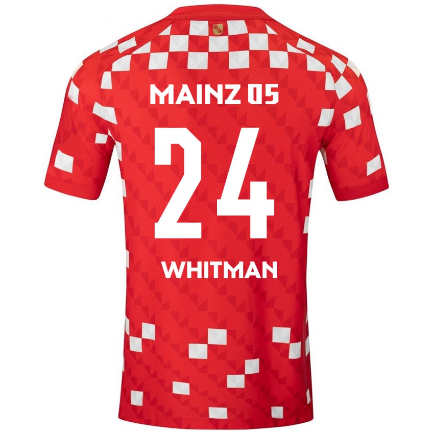 Niño Camiseta Katherine Whitman #24 Blanco Rojo 1ª Equipación 2024/25 La Camisa México