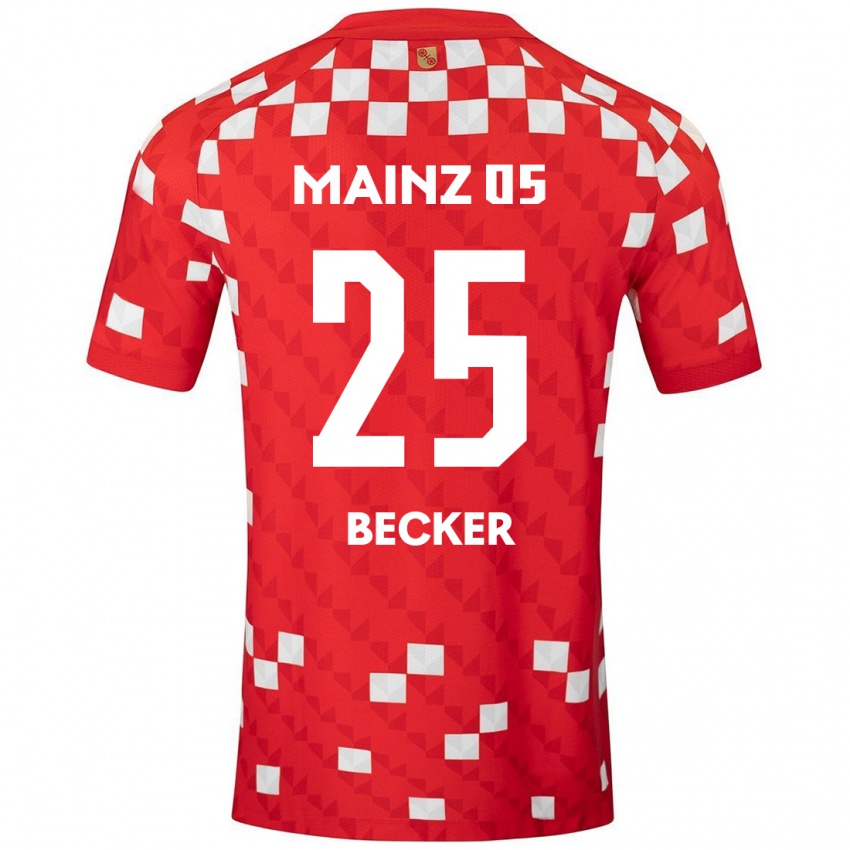 Niño Camiseta Kathrin Becker #25 Blanco Rojo 1ª Equipación 2024/25 La Camisa México