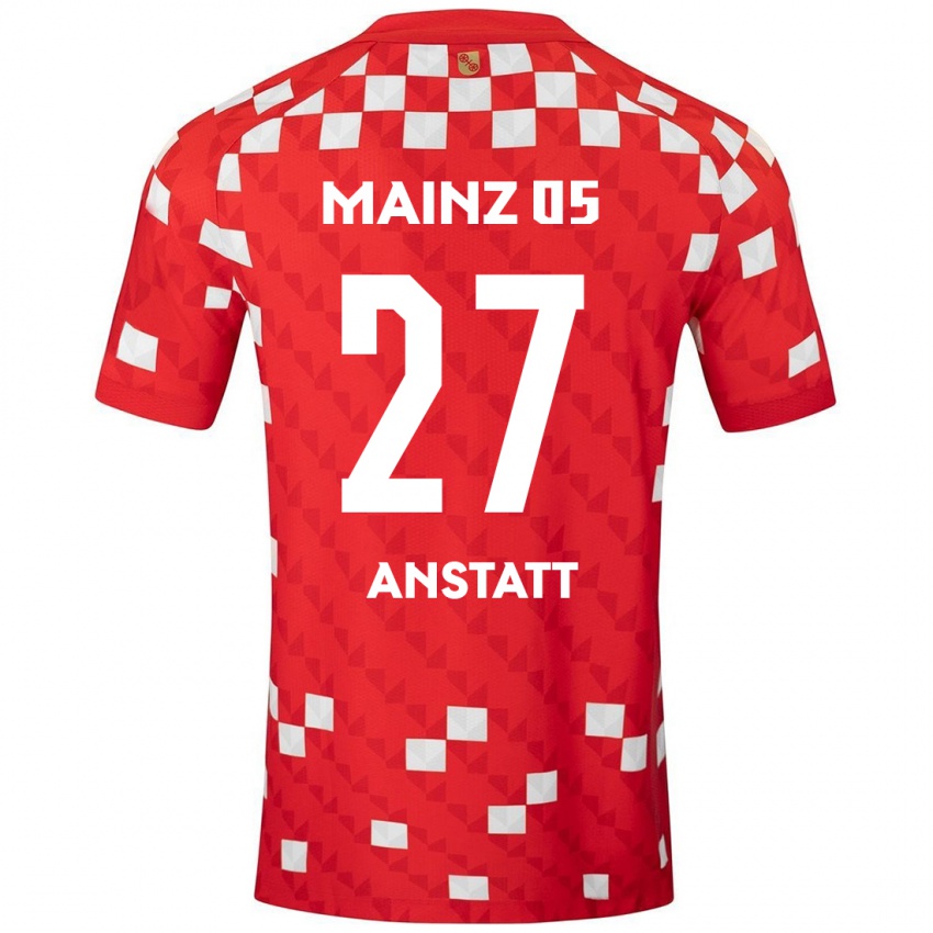 Niño Camiseta Nadine Anstatt #27 Blanco Rojo 1ª Equipación 2024/25 La Camisa México