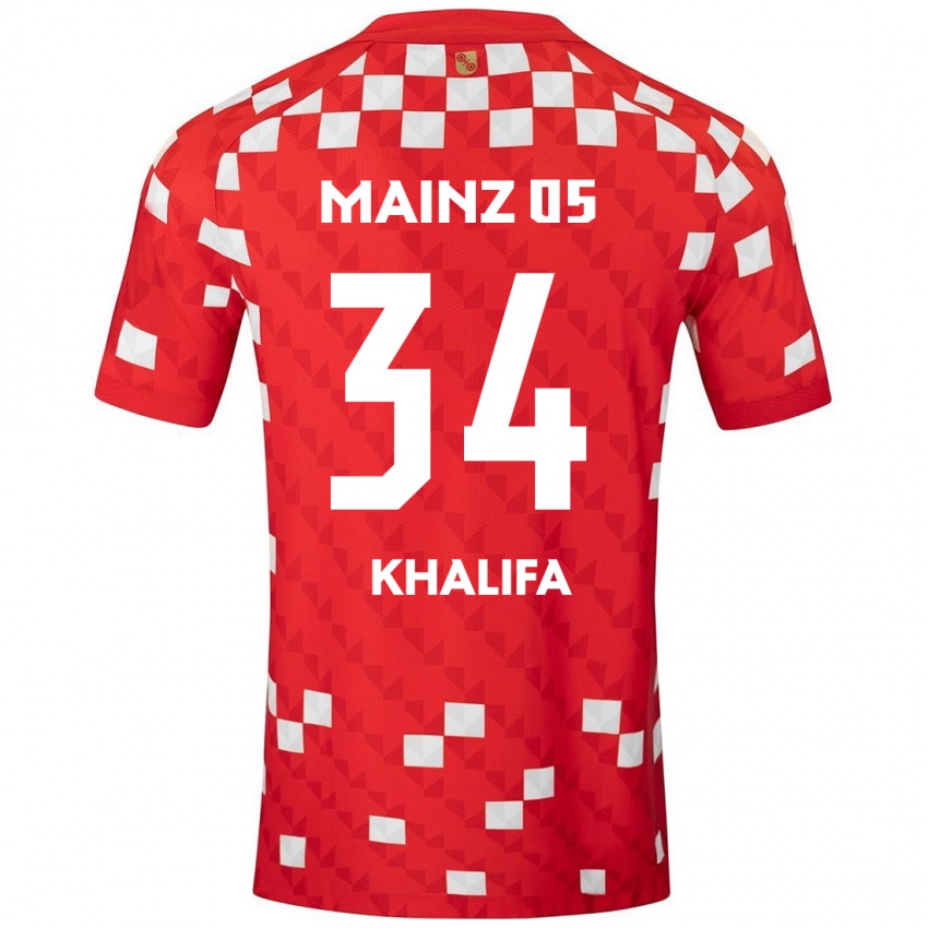 Niño Camiseta Sarah Khalifa #34 Blanco Rojo 1ª Equipación 2024/25 La Camisa México